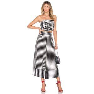 Lovers + Friends Chica Cropped Stripe Culotte Gaucho Pants and Tube Top Bustier